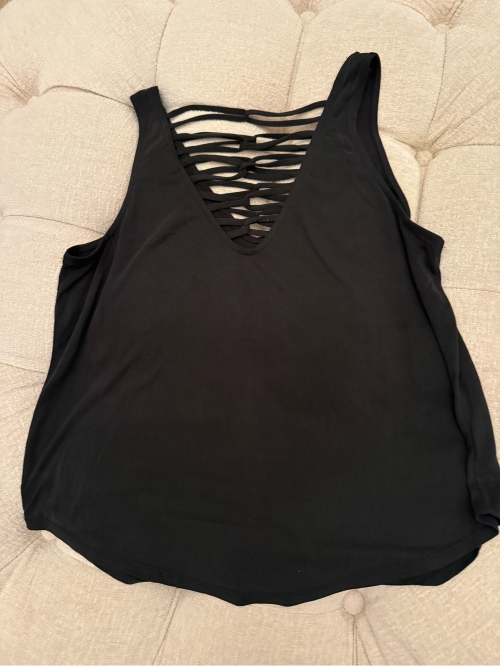 Black Ladder Strappy Back Tank Top - Women